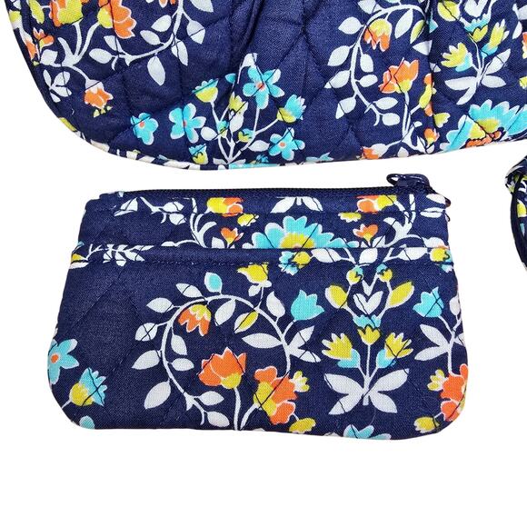 Vera Bradley Floral Chandelier Small Crossbody Top Zip With Coin Purse / Mirror - Picture 2 of 8